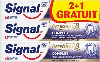 Signal Intégral 8 Dentifrice Complet Tube Lot de 2+1 offert x
