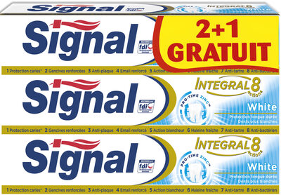 Signal Dentifrice Integral 8 White Lot de 3(2+1 Gratuit)