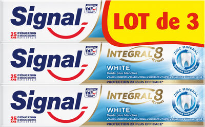 Signal Dentifrice Integral 8 White Lot de 3