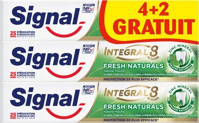 Signal Integral 8 Dentifrice Fresh Naturals Tube (4+2 Offerts)