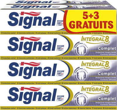 Signal Intégral 8 Dentifrice Complet Tube Lot de 8(5+3 Gratuits)