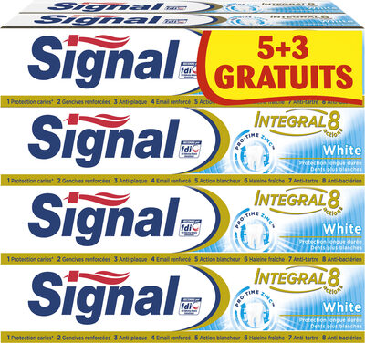 Signal Dentifrice Integral 8 White Lot de 8(5+3 Gratuits)