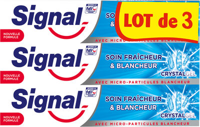 Signal Dentifrice Soin Fraîcheur & Blancheur Crystal Gel 3x75ml