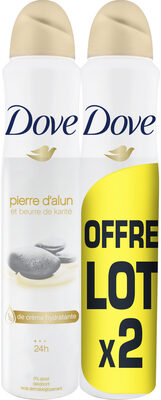 DOVE Déodorant Femme Spray Pierre d'Alun et Beurre de Karité 2x200ml