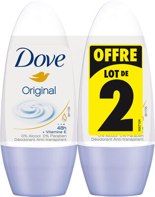 DOVE Déodorant Femme Anti-Transpirant Bille Original 2x50ml