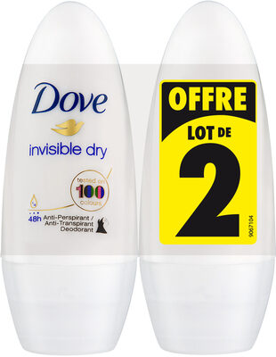DOVE Déodorant Femme Anti-Transpirant Bille Invisible Dry Lot 2x50ml