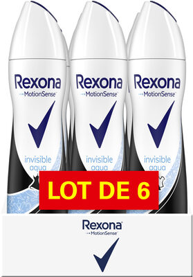 Rexona Déodorant Femme Spray Anti-Transpirant Invisible Aqua 6x200ml