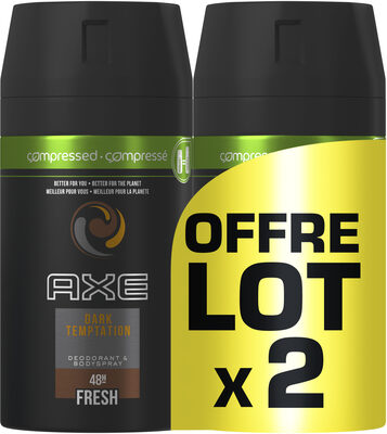 AXE Déodorant Homme Spray Dark Temptation Compressé Lot de 2