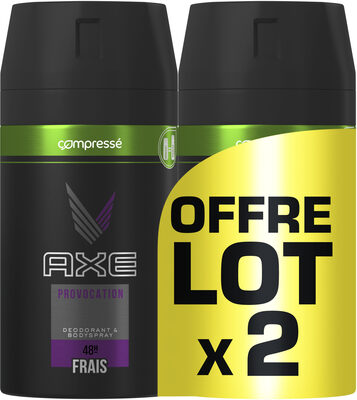 AXE Provocation Déodorant Homme Spray Compressé Jour & Nuit 2x100ml