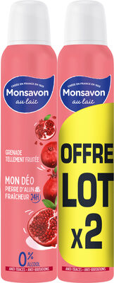 Monsavon Déodorant Femme Spray Grenade Tellement Fraîche 2x200ml
