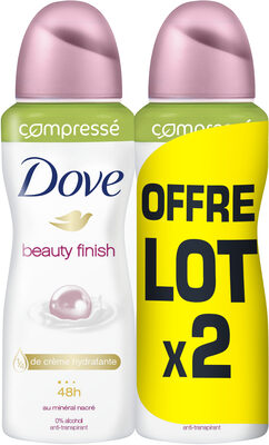 DOVE Déodorant Femme Anti-Transpirant Spray Compressé Beauty Finish 2x100ml