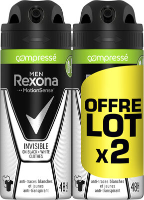 REXONA Men Anti-Transpirant Invisible Black White Compressé Lot 2x100ml