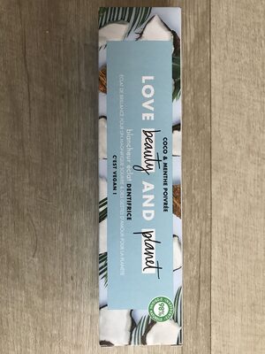 Dentifrice Love beauty and planet “coco & menthe poivrée “