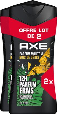 AXE Gel Douche Homme Wild 12h Parfum Frais 2x250ml