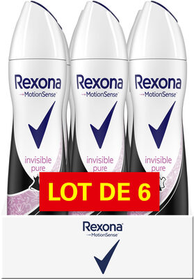 Rexona Déodorant Femme Spray Anti-Transpirant Invisible Pure 6x200ml