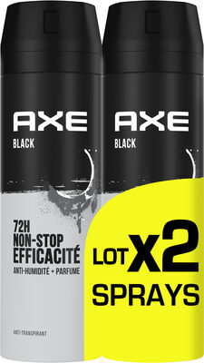 Axe Anti-Transpirant Homme Black 72h Anti-Humidité 2x200ml