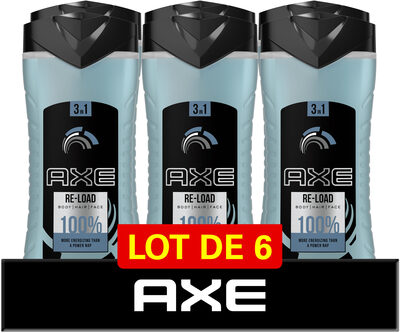 Axe Gel Douche 3-en-1 Homme Re-Load Frais et Vivifiant 6x400ml